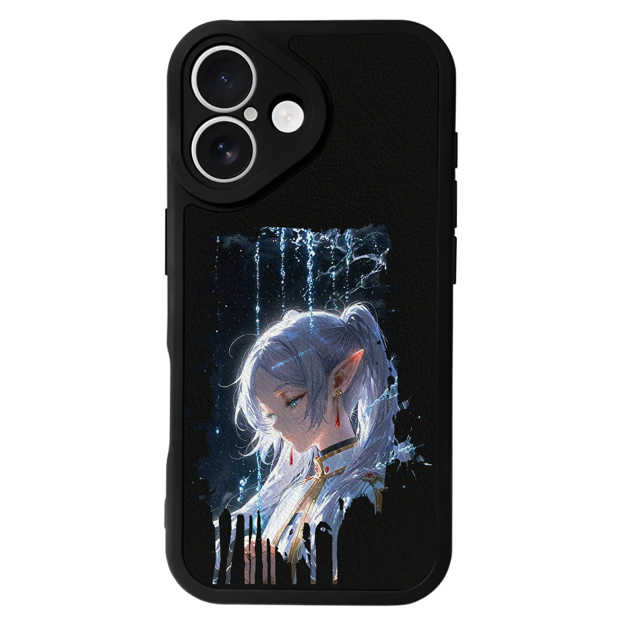 葬送のフリーレン（Frieren） グッズ,フリーレン（Frieren） - IPhone 16シリーズ対応 ・ シリコンスマホケース ・ レザー調 ・ 高精度フィット ・ 耐衝撃 ・ ワイヤレス充電対応 ・ 精密カット